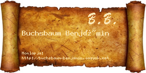 Buchsbaum Benjámin névjegykártya